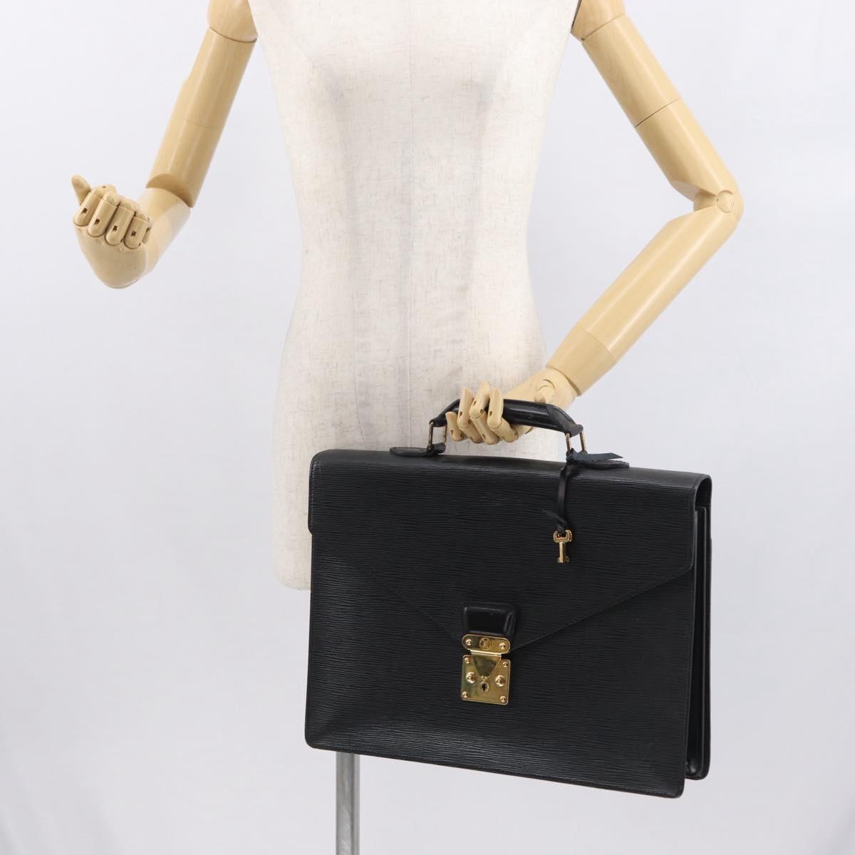 LOUIS VUITTON Epi Serviette Conseiller Business Bag Black M54422 LV Auth ep12871