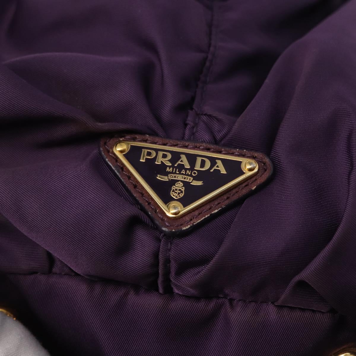 PRADA Tote Bag Nylon Purple Gold Auth ep12878