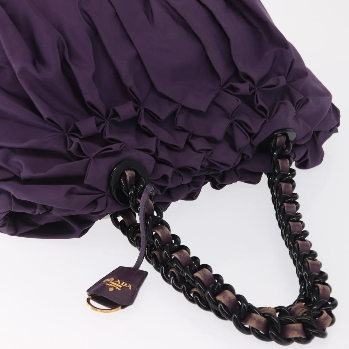 PRADA Tote Bag Nylon Purple Gold Auth ep12878