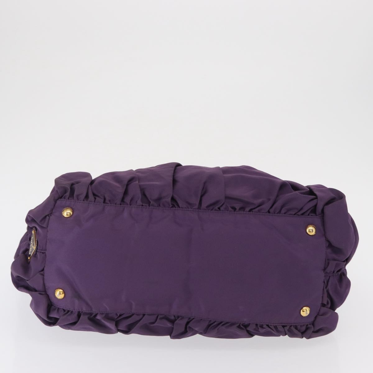 PRADA Tote Bag Nylon Purple Gold Auth ep12878