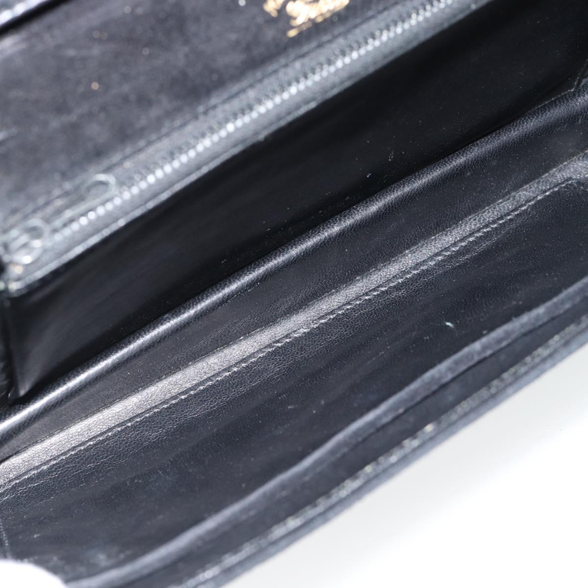 GUCCI Shoulder Bag Suede Black Gold Auth ep12880