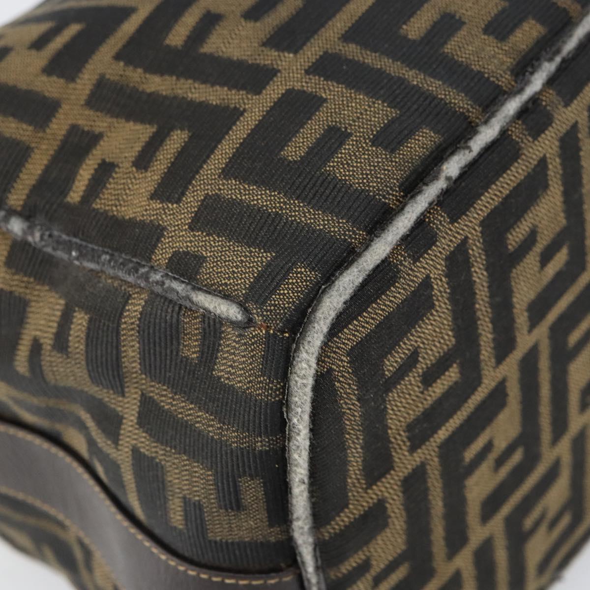 FENDI Zucca Canvas Hand Bag Black Brown Auth ep12881