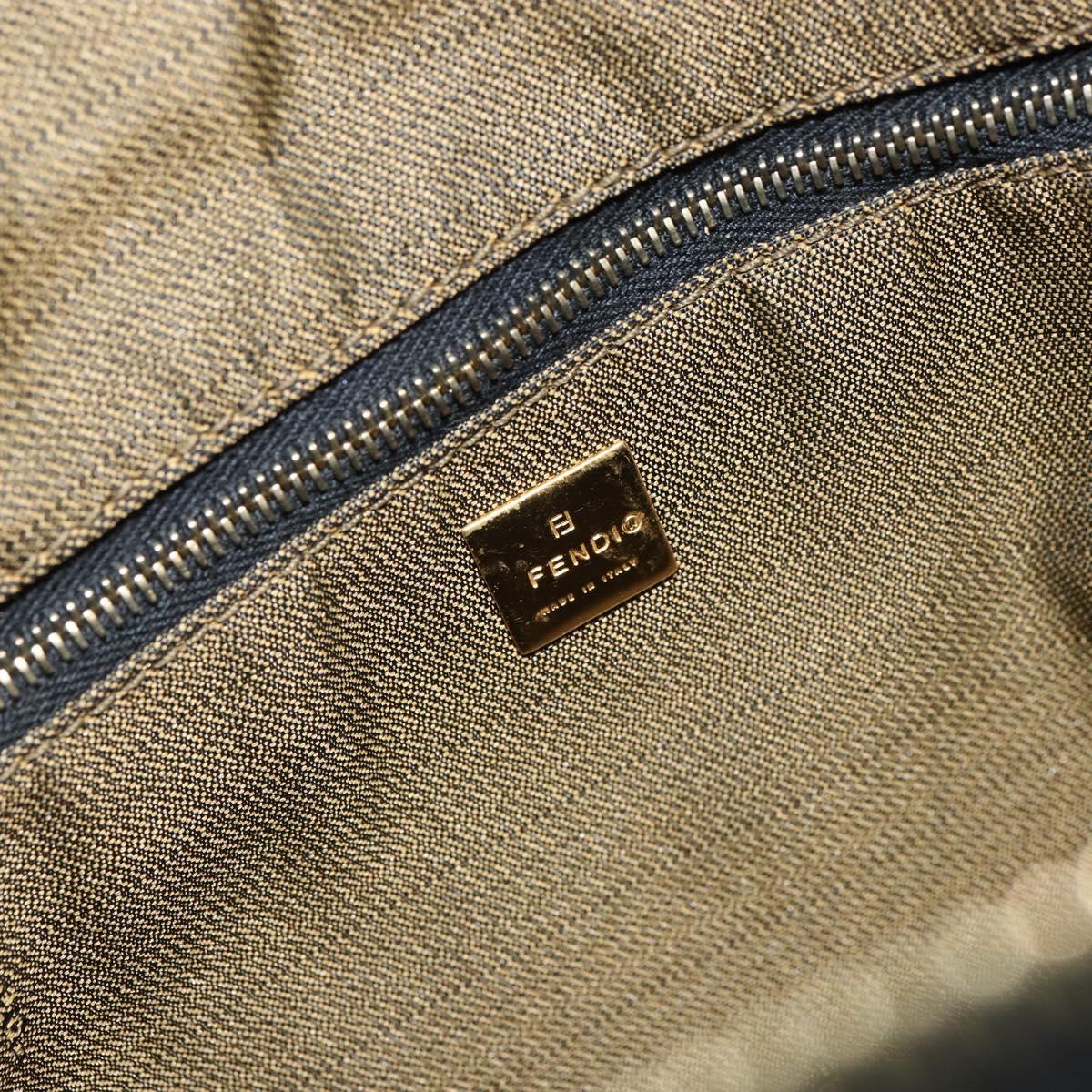 FENDI Zucca Canvas Hand Bag Black Brown Auth ep12881