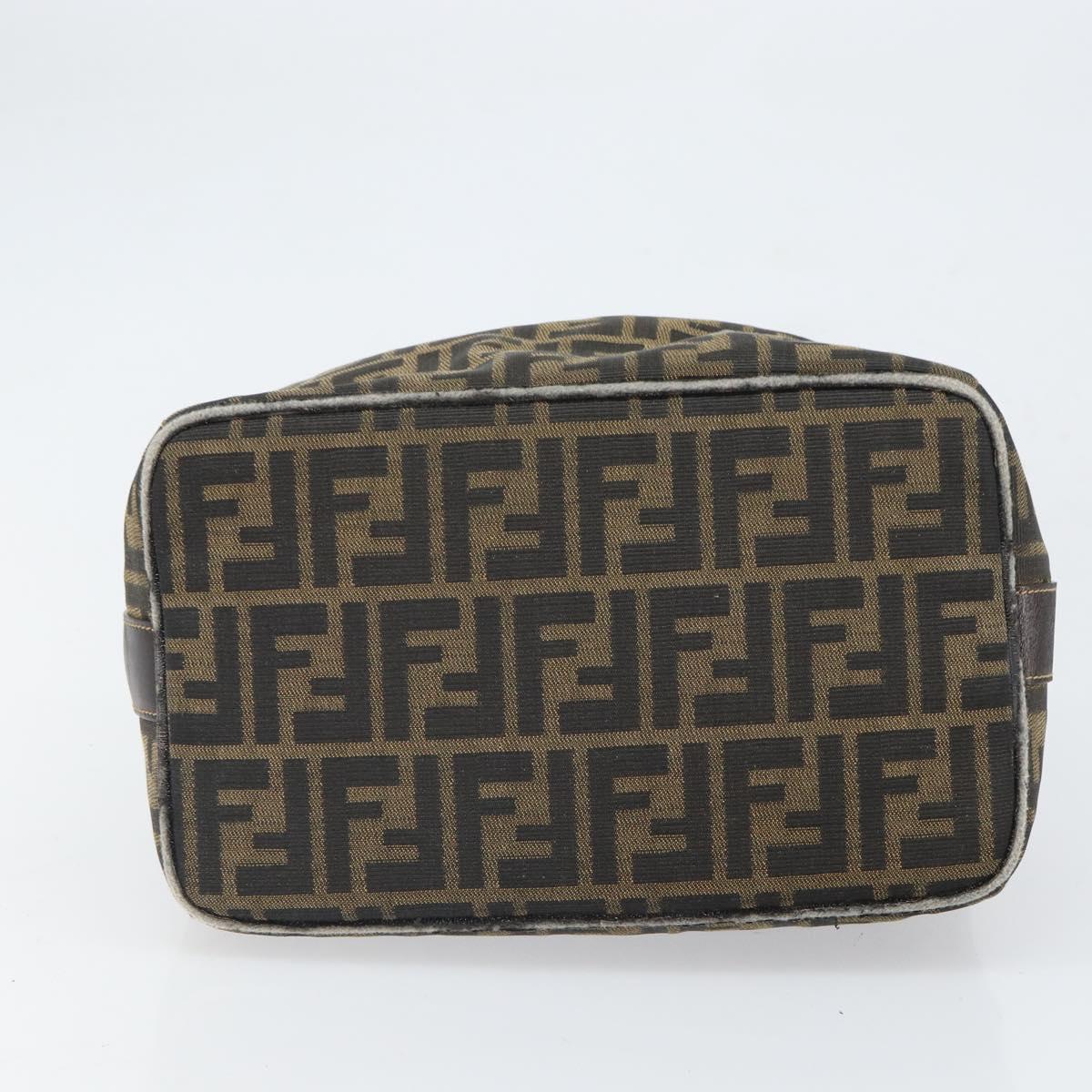 FENDI Zucca Canvas Hand Bag Black Brown Auth ep12881