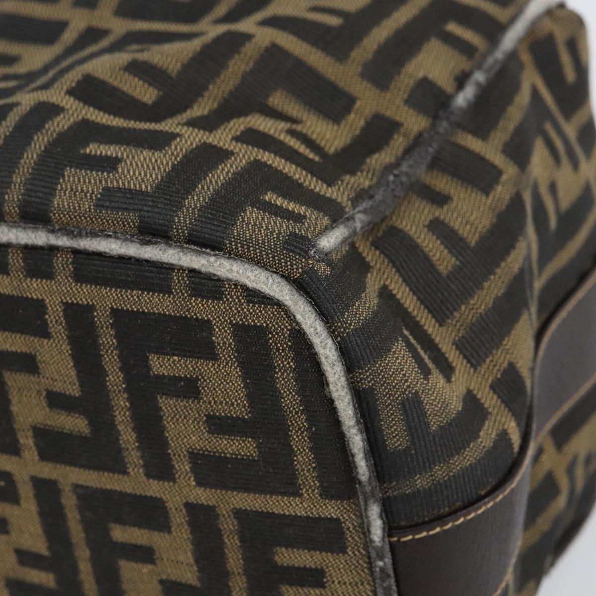 FENDI Zucca Canvas Hand Bag Black Brown Auth ep12881