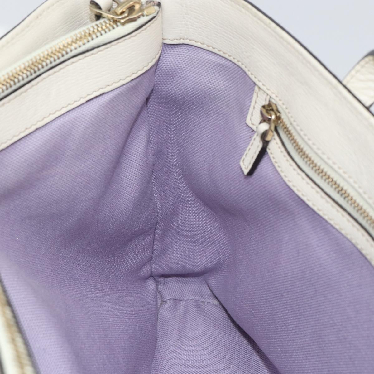 GUCCI Flora Tote Bag PVC White Gold 336776 Auth ep12889