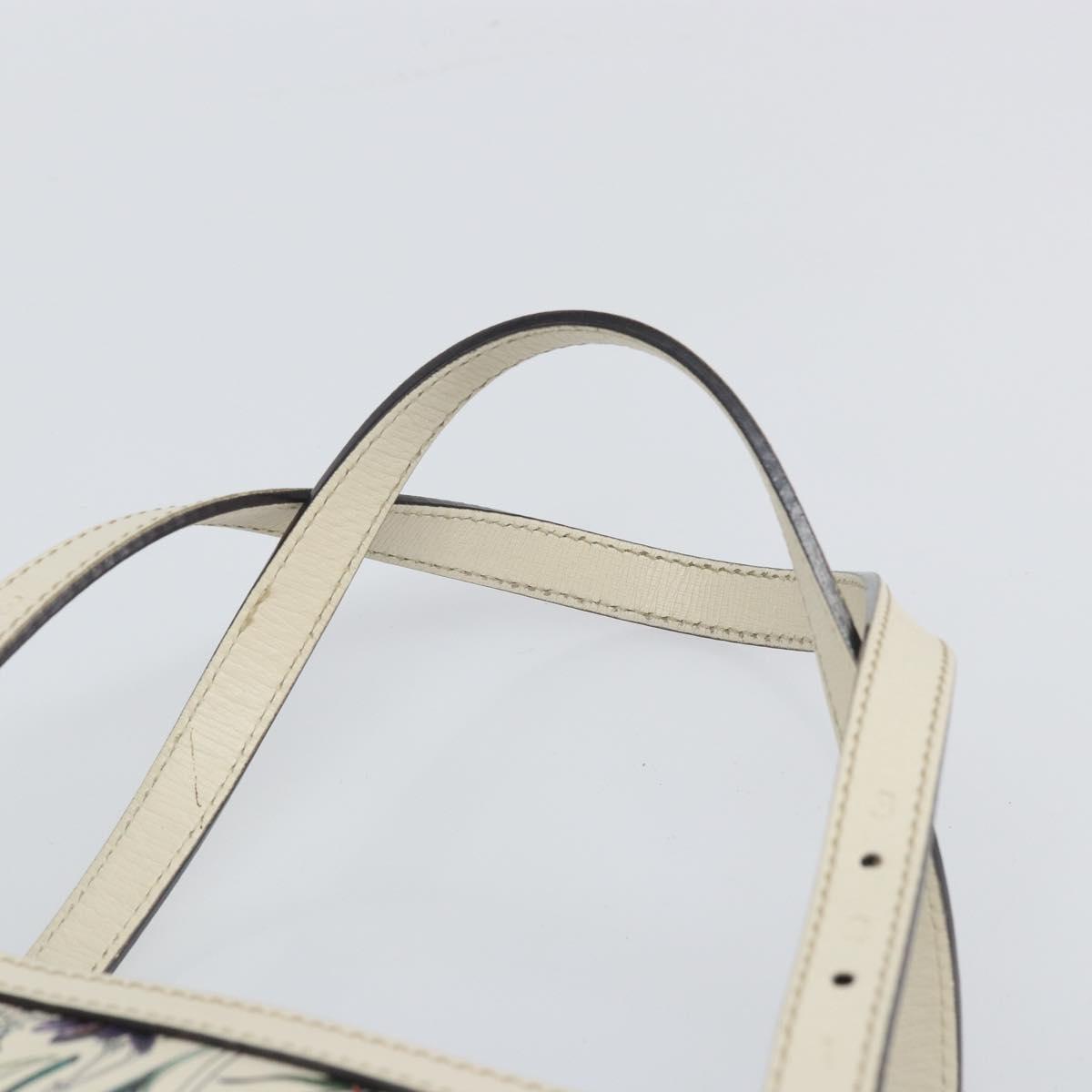 GUCCI Flora Tote Bag PVC White Gold 336776 Auth ep12889