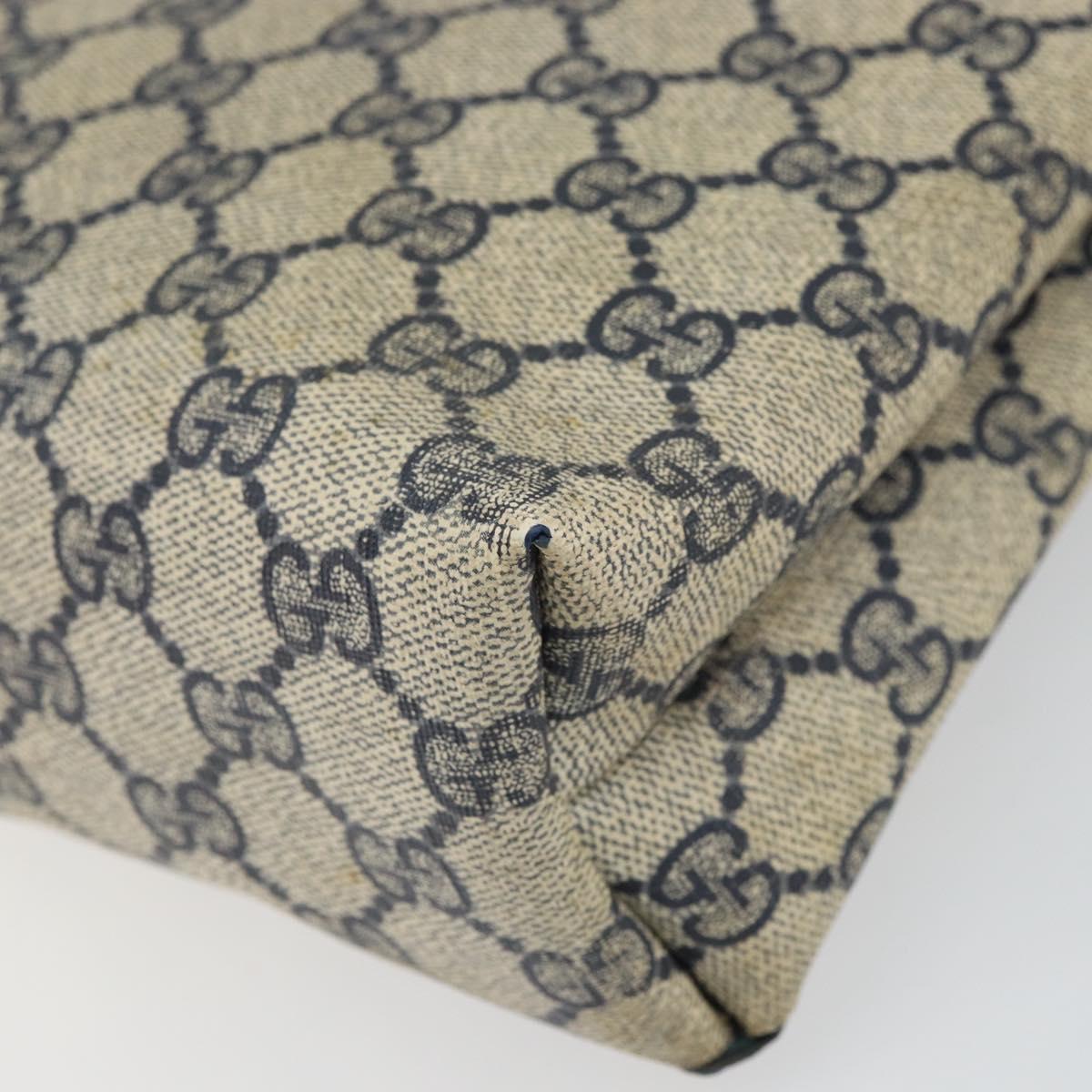 GUCCI GG Supreme Sherry Line Tote Bag PVC Navy Gold 16 002 4487 Auth ep12890