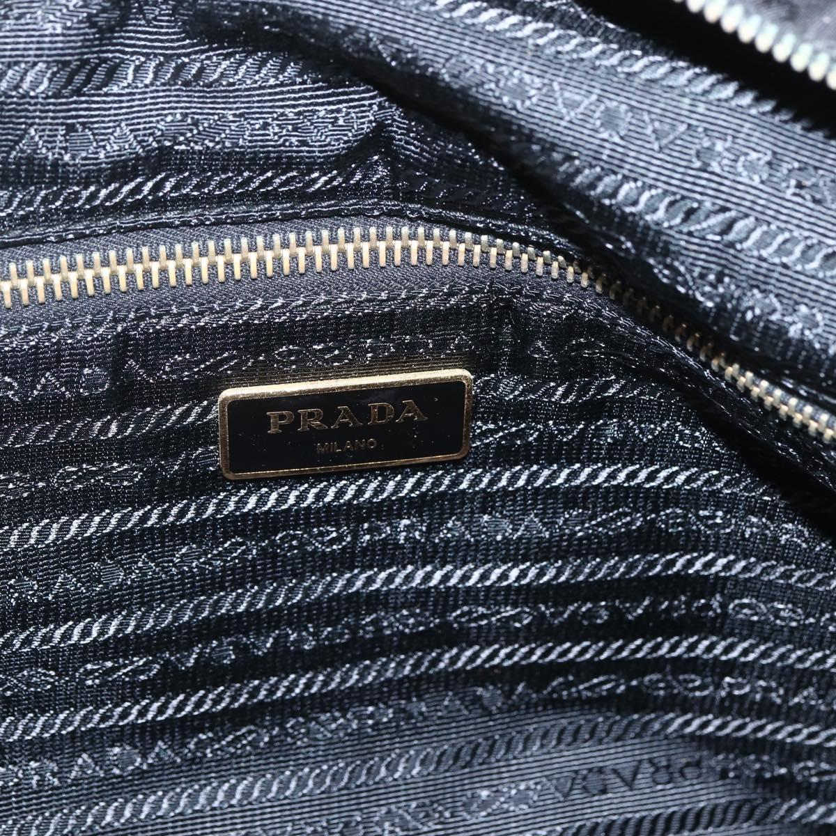 PRADA Tote Bag Nylon 2way Black Gold Auth ep12892