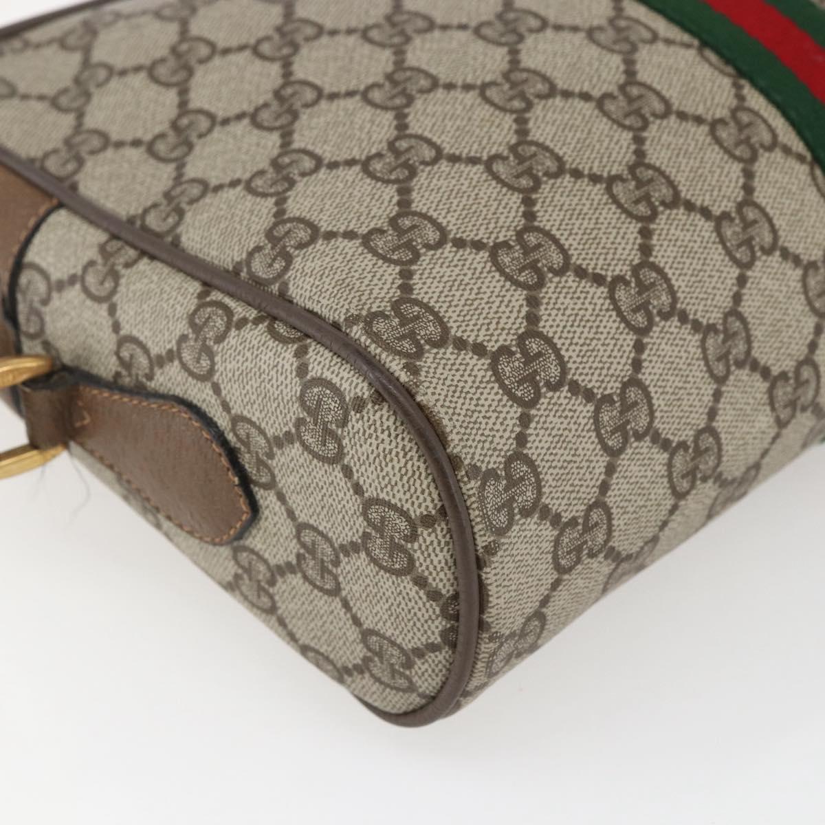 GUCCI GG Supreme Web Sherry Line Bag PVC Beige Gold 68 02 005 Auth ep12895