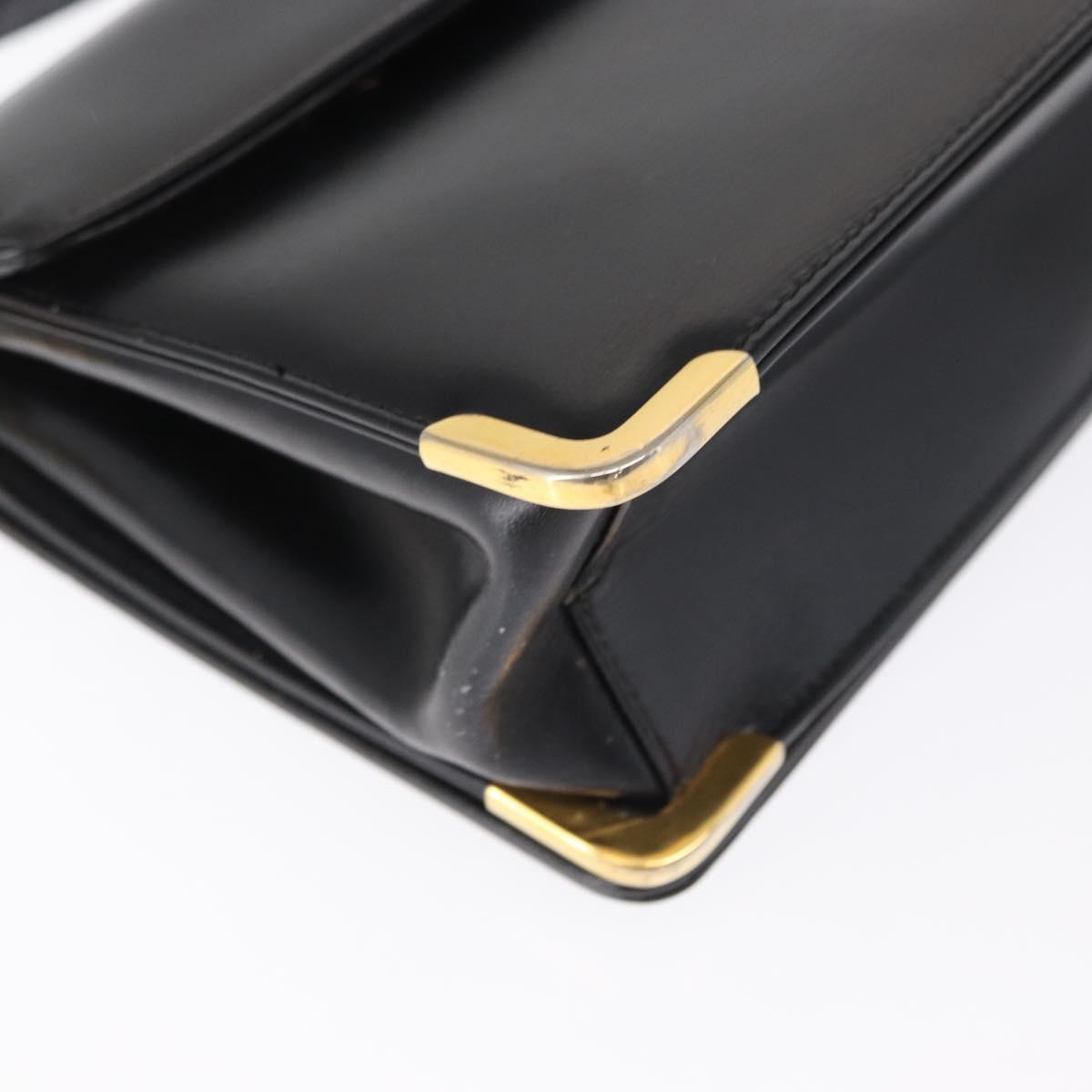 Christian Dior Shoulder Bag Leather Black Gold Auth ep12905