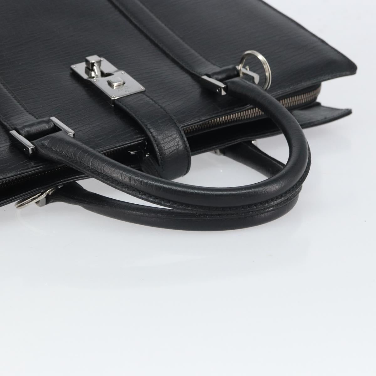 GUCCI Hand Bag Leather Black Silver 114262 Auth ep12908