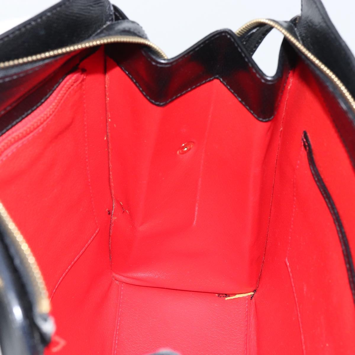 CELINE Tote Bag Leather Black Gold Auth ep12909