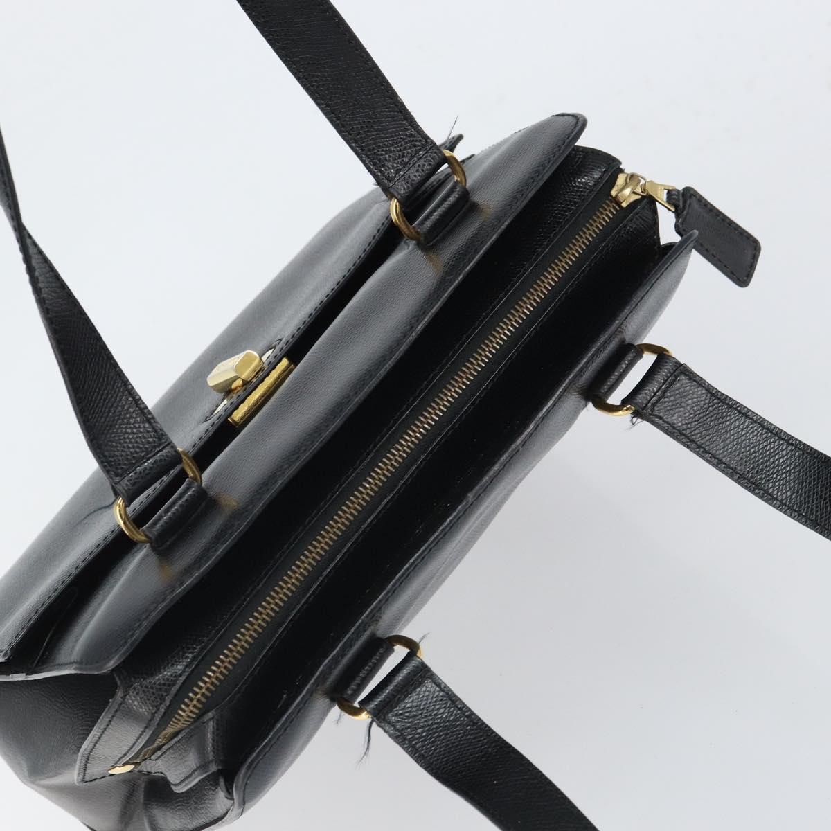CELINE Tote Bag Leather Black Gold Auth ep12909