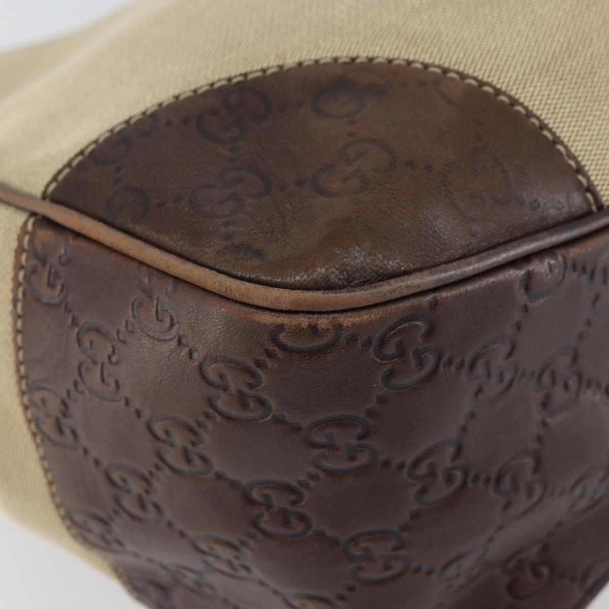 GUCCI Shoulder Bag Canvas Beige Gold 257268 Auth ep12918