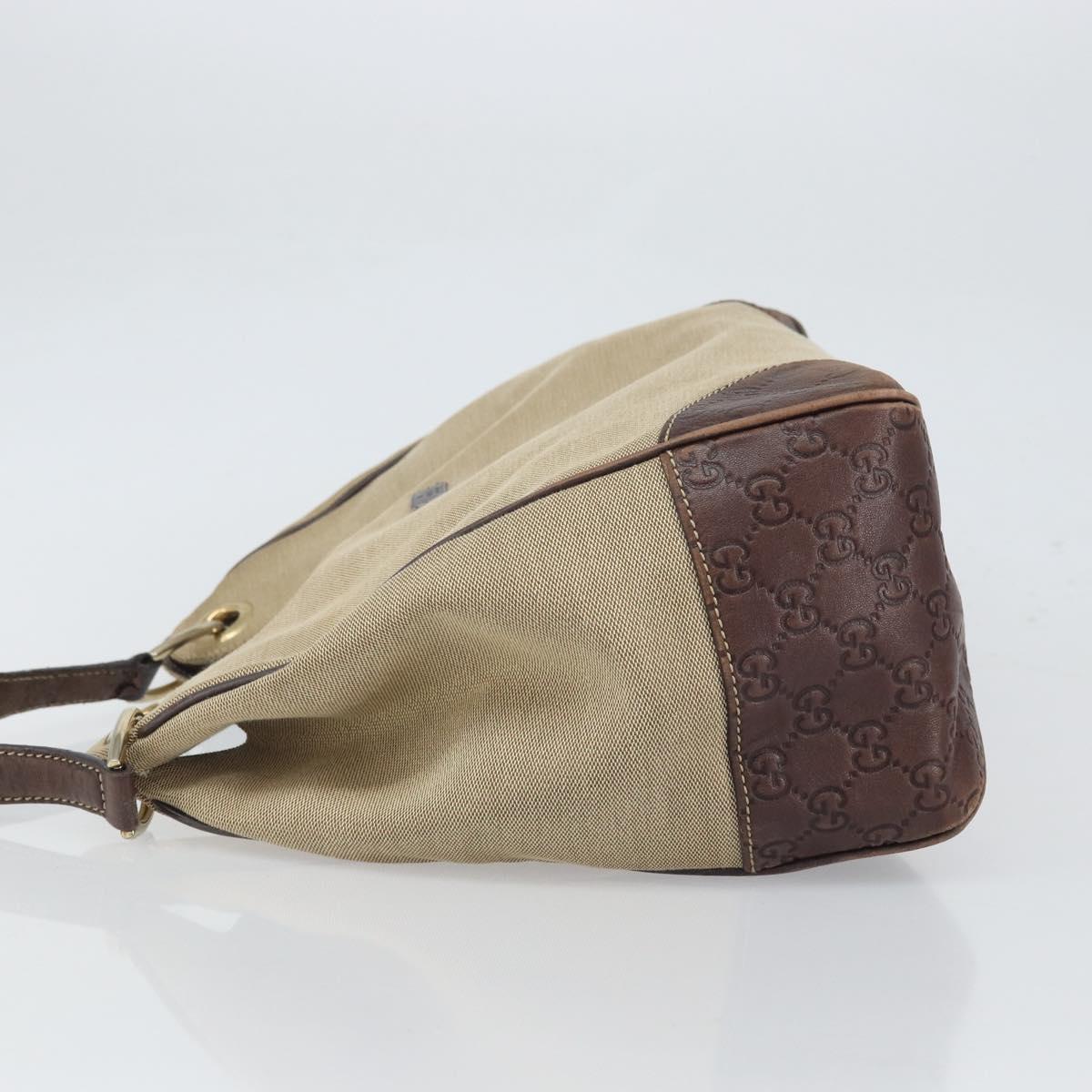 GUCCI Shoulder Bag Canvas Beige Gold 257268 Auth ep12918