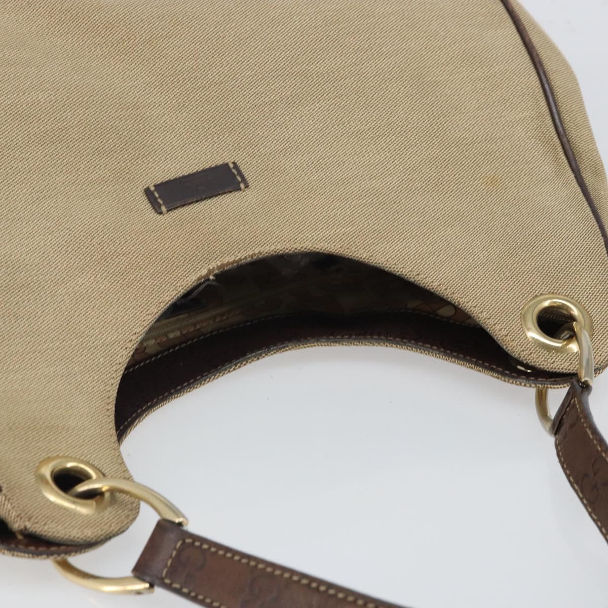 GUCCI Shoulder Bag Canvas Beige Gold 257268 Auth ep12918