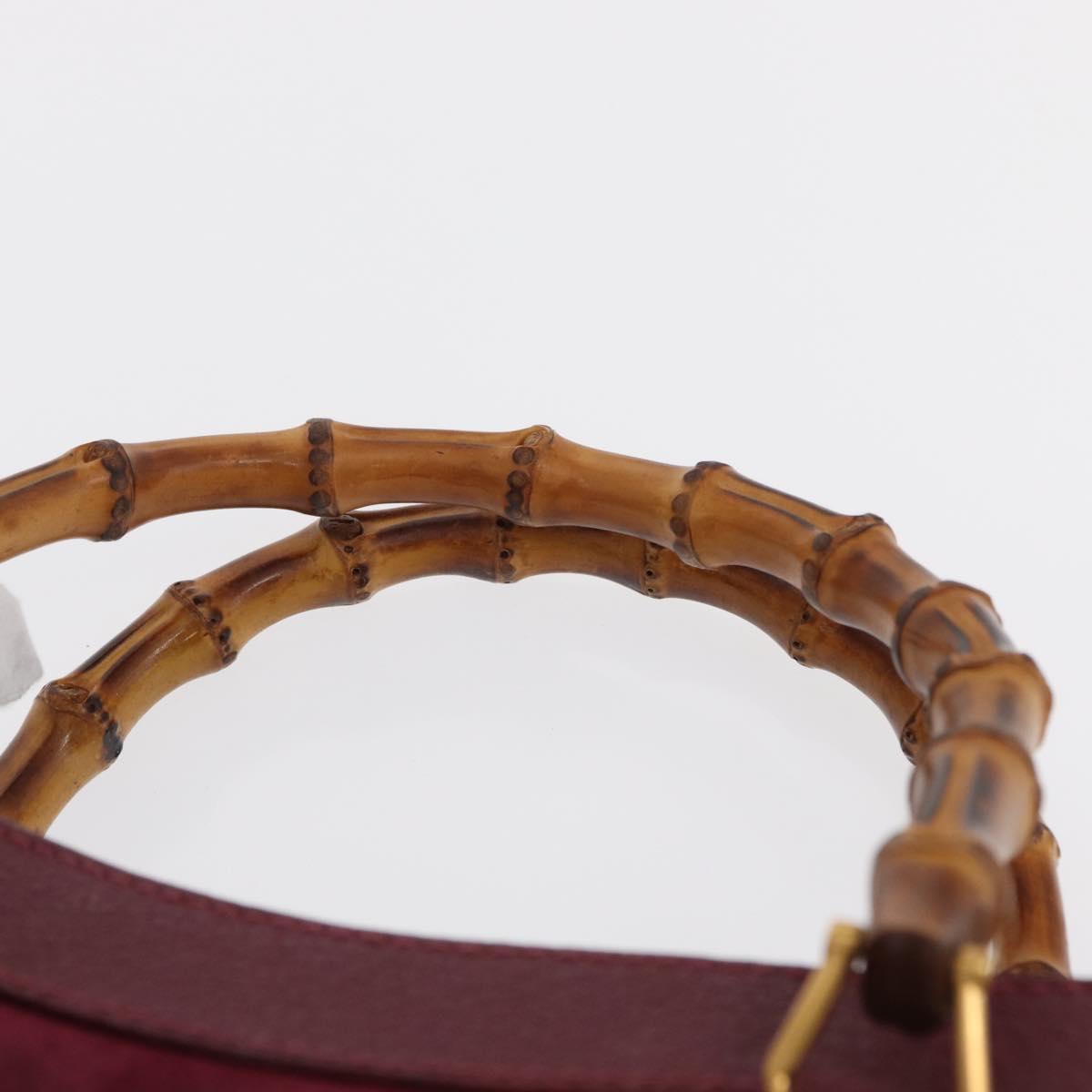 GUCCI Bamboo Hand Bag Suede Purple Gold 002 123 0260 Auth ep12937