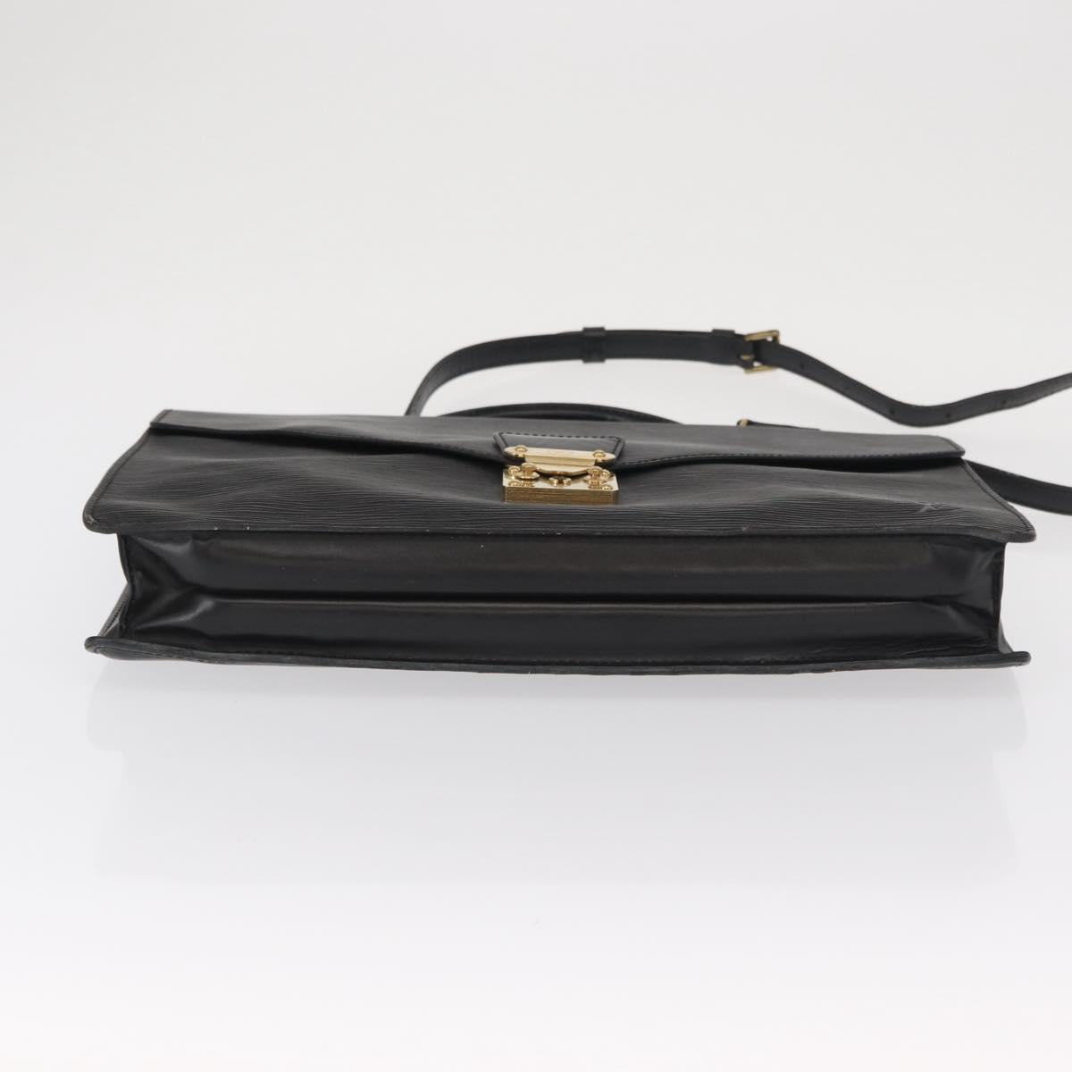 LOUIS VUITTON Epi Porte Documents Bandouliere Black M54462 LV Auth ep12940
