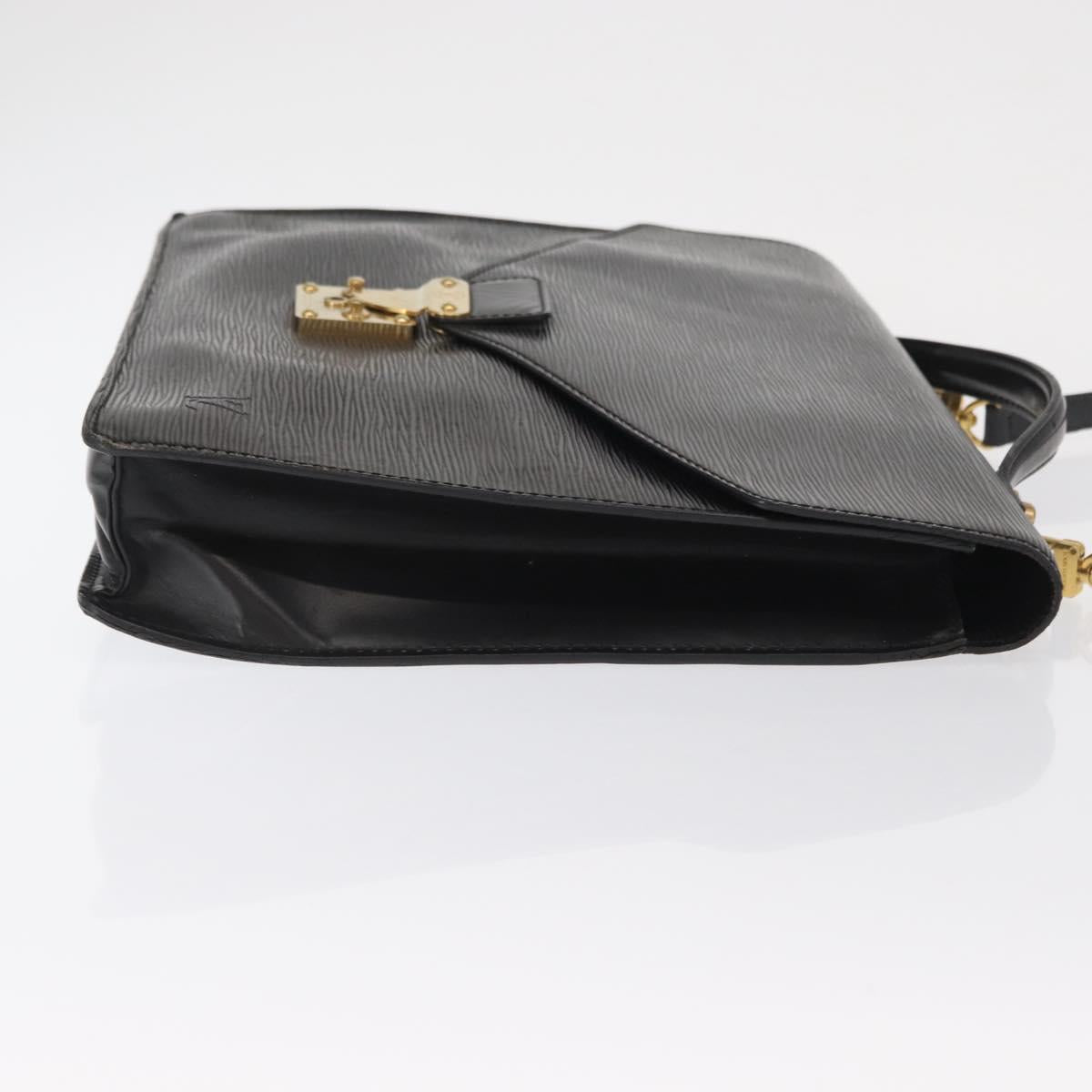 LOUIS VUITTON Epi Porte Documents Bandouliere Black M54462 LV Auth ep12940