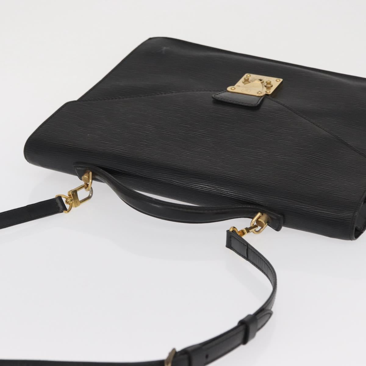 LOUIS VUITTON Epi Porte Documents Bandouliere Black M54462 LV Auth ep12940
