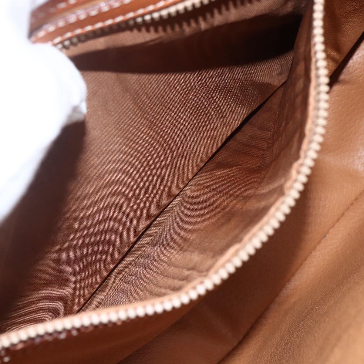 CELINE Macadam Canvas Hand Bag PVC Leather 2way Brown Gold Auth ep12949V