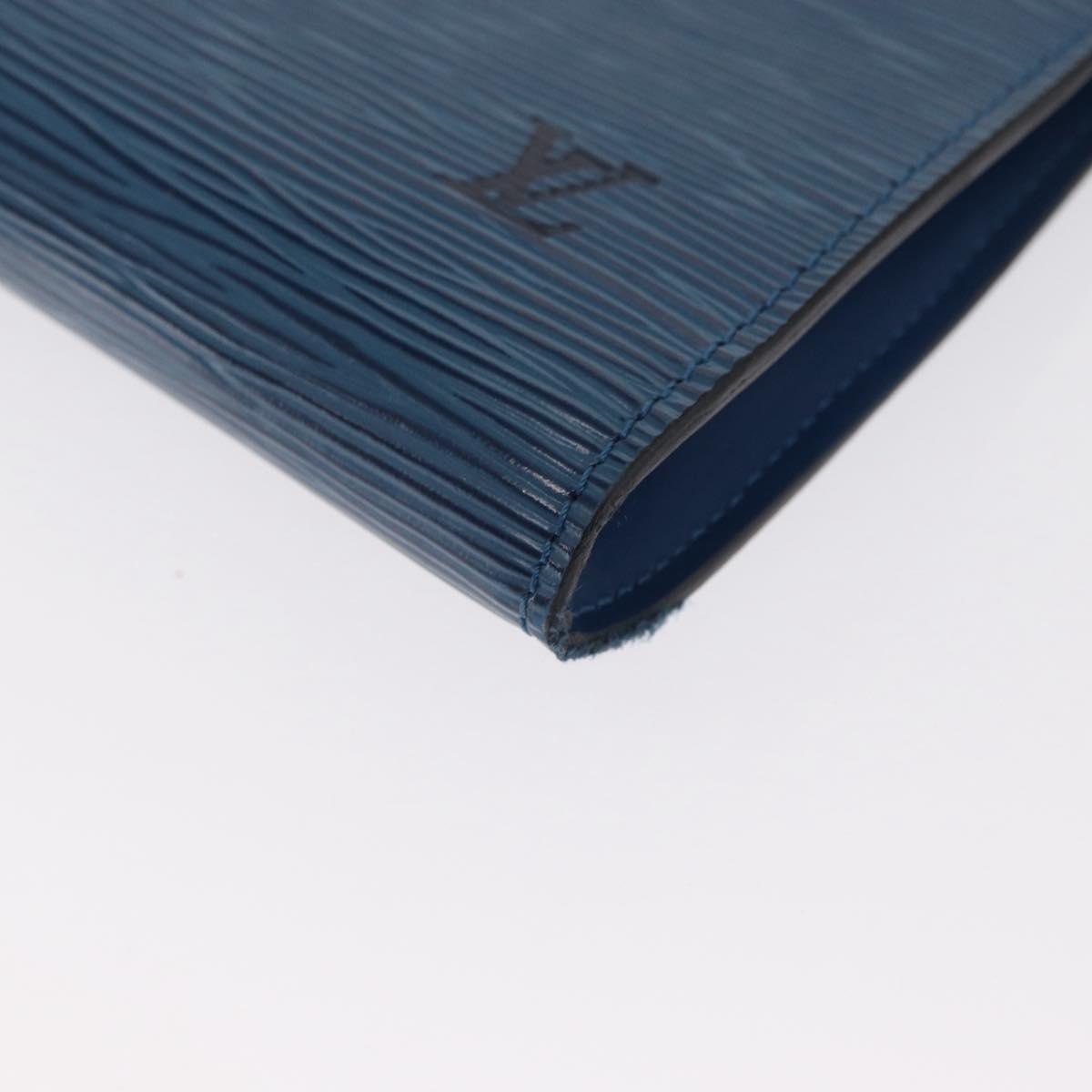 LOUIS VUITTON Epi Pochette Accessoires Pouch Blue M52985 LV Auth ep12951