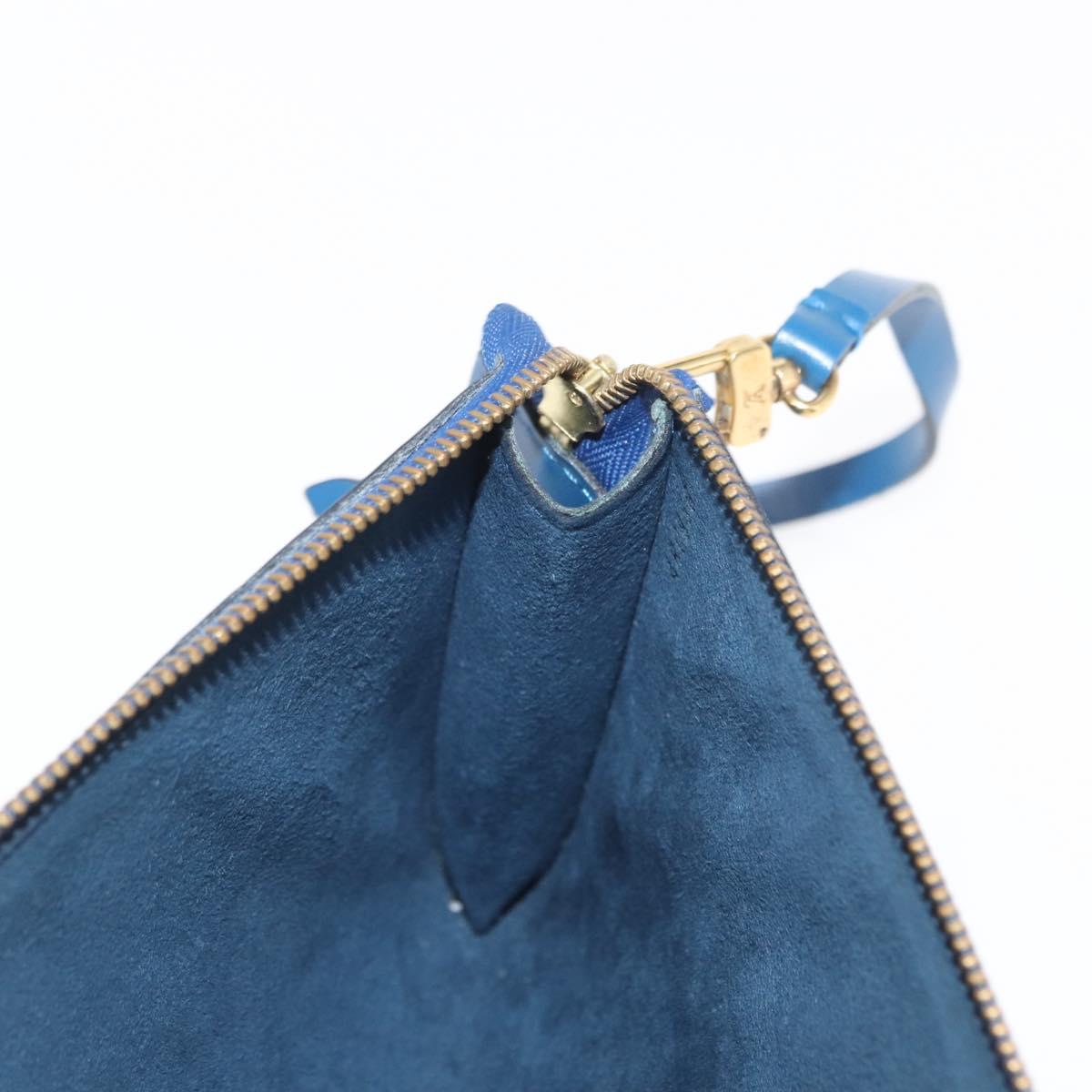 LOUIS VUITTON Epi Pochette Accessoires Pouch Blue M52985 LV Auth ep12951
