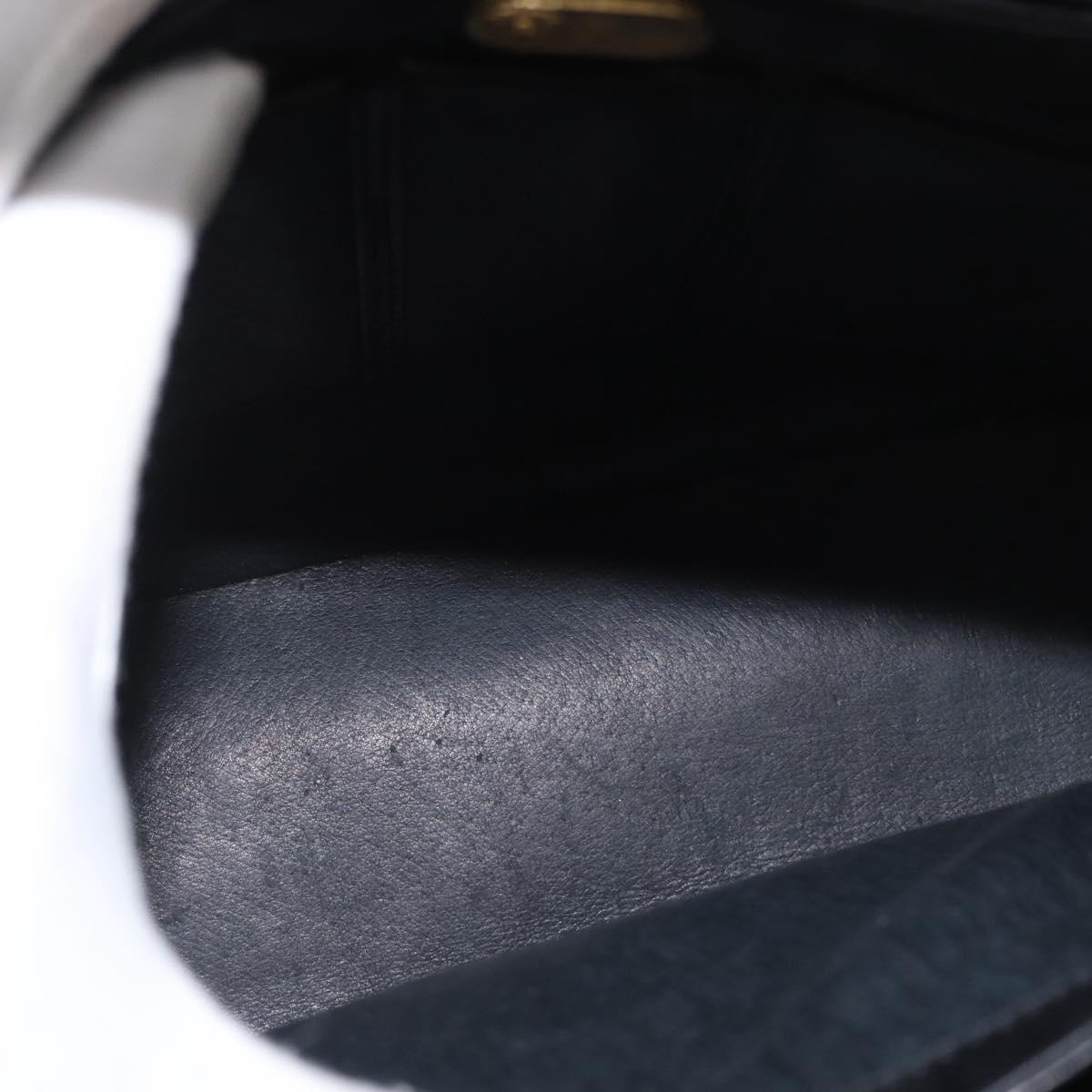 GUCCI Hand Bag Patent leather Black Gold Auth ep12956