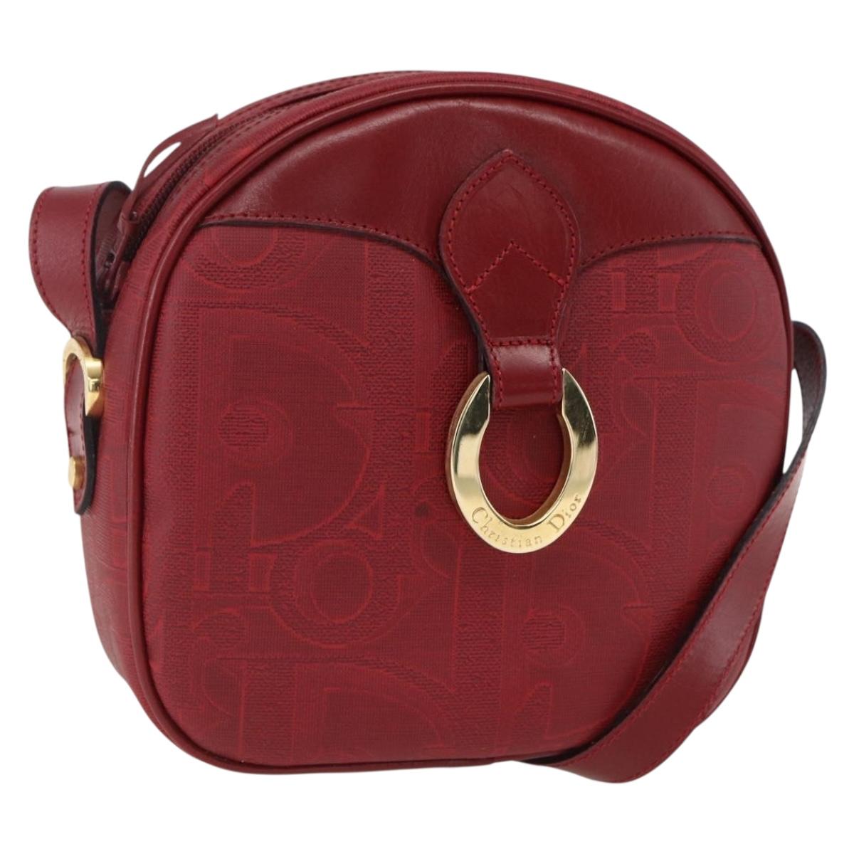 Christian Dior Shoulder Bag PVC Bordeaux Gold Auth ep12962V