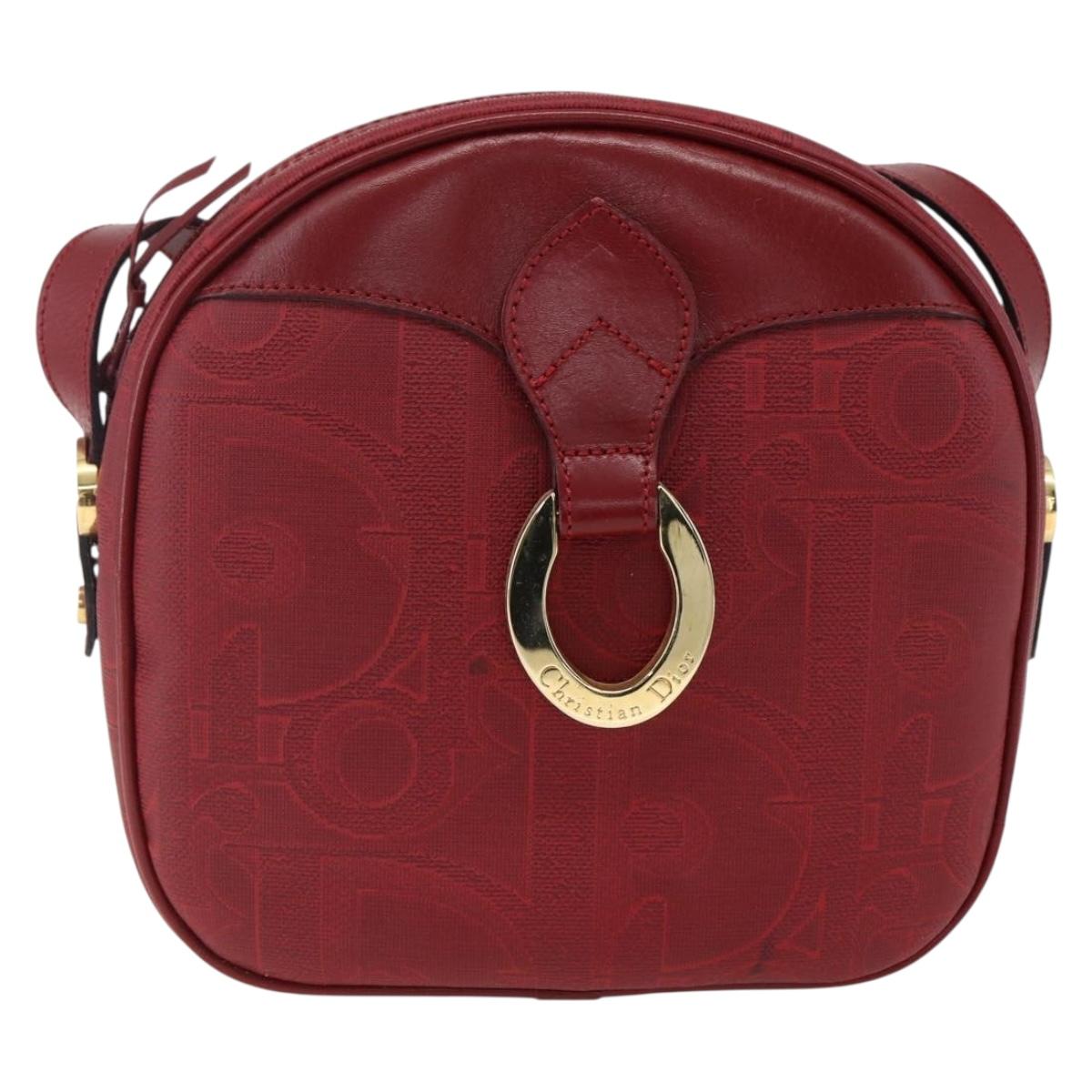 Christian Dior Shoulder Bag PVC Bordeaux Gold Auth ep12962V