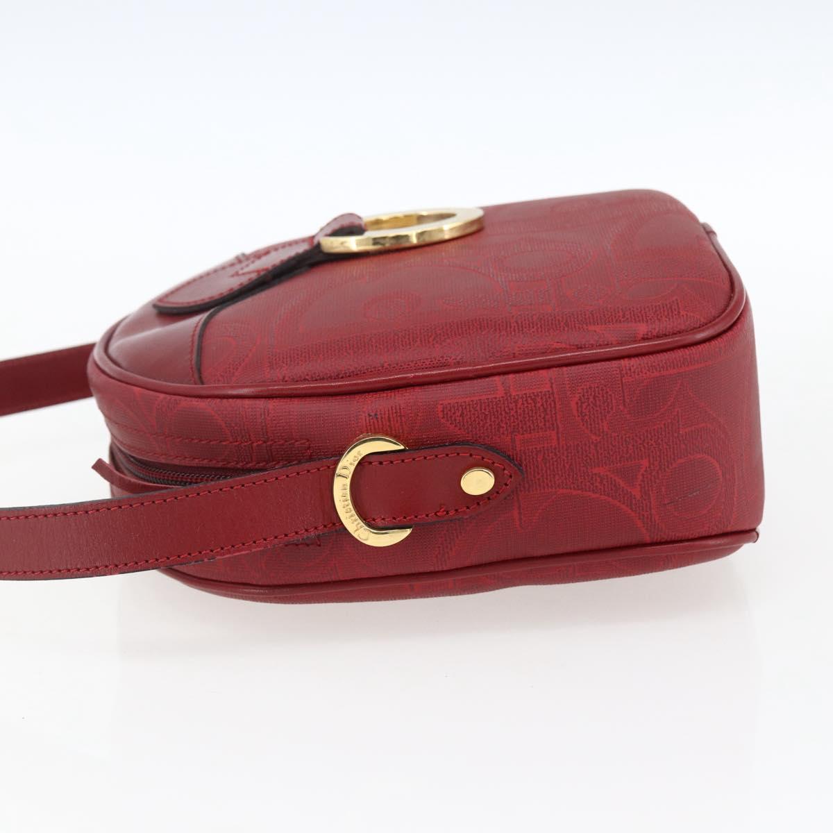 Christian Dior Shoulder Bag PVC Bordeaux Gold Auth ep12962V