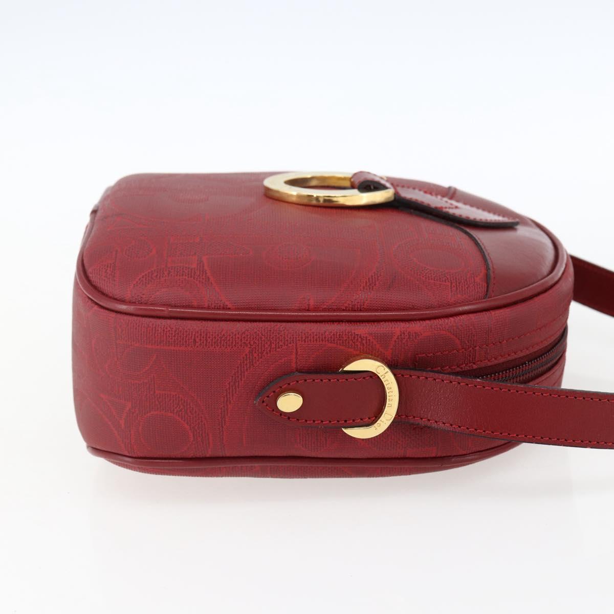 Christian Dior Shoulder Bag PVC Bordeaux Gold Auth ep12962V