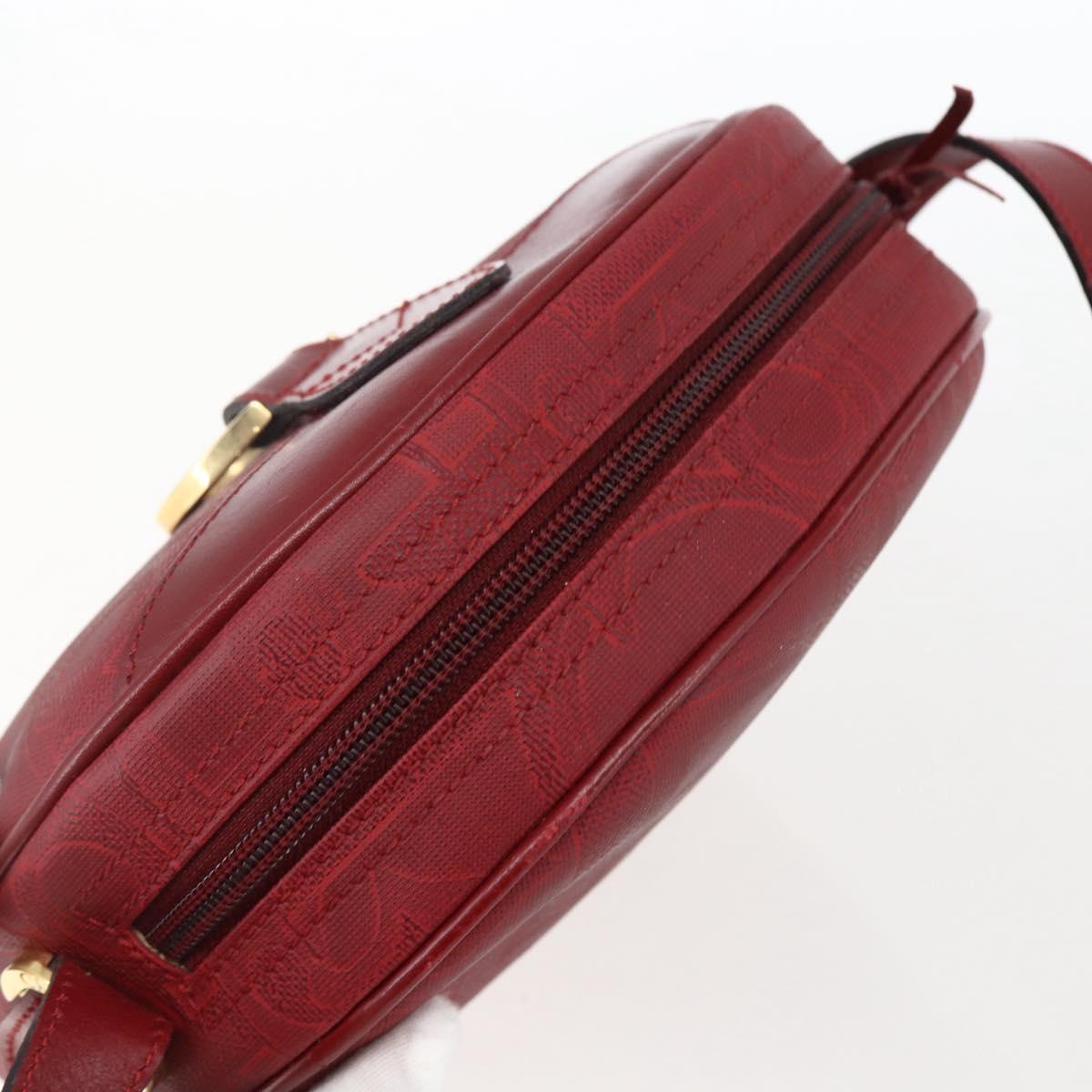 Christian Dior Shoulder Bag PVC Bordeaux Gold Auth ep12962V