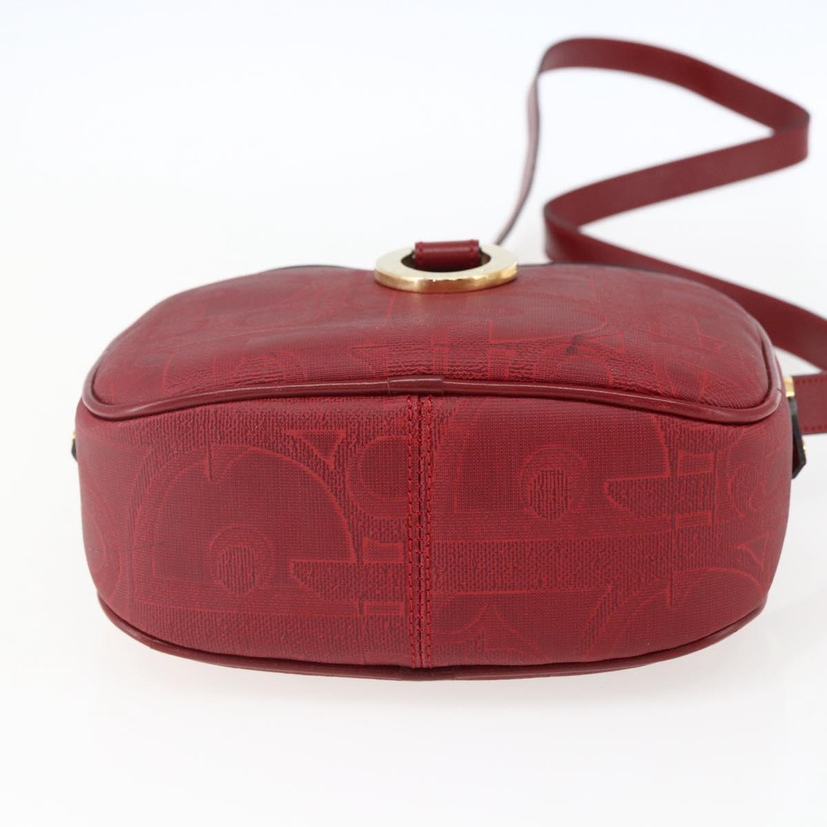 Christian Dior Shoulder Bag PVC Bordeaux Gold Auth ep12962V