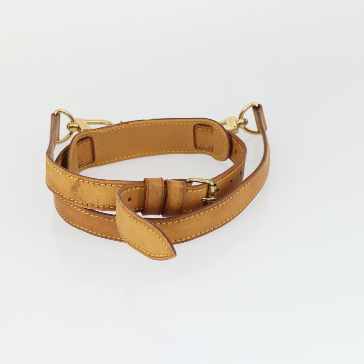 LOUIS VUITTON Shoulder Strap Leather 3 Set Beige LV Auth ep12964