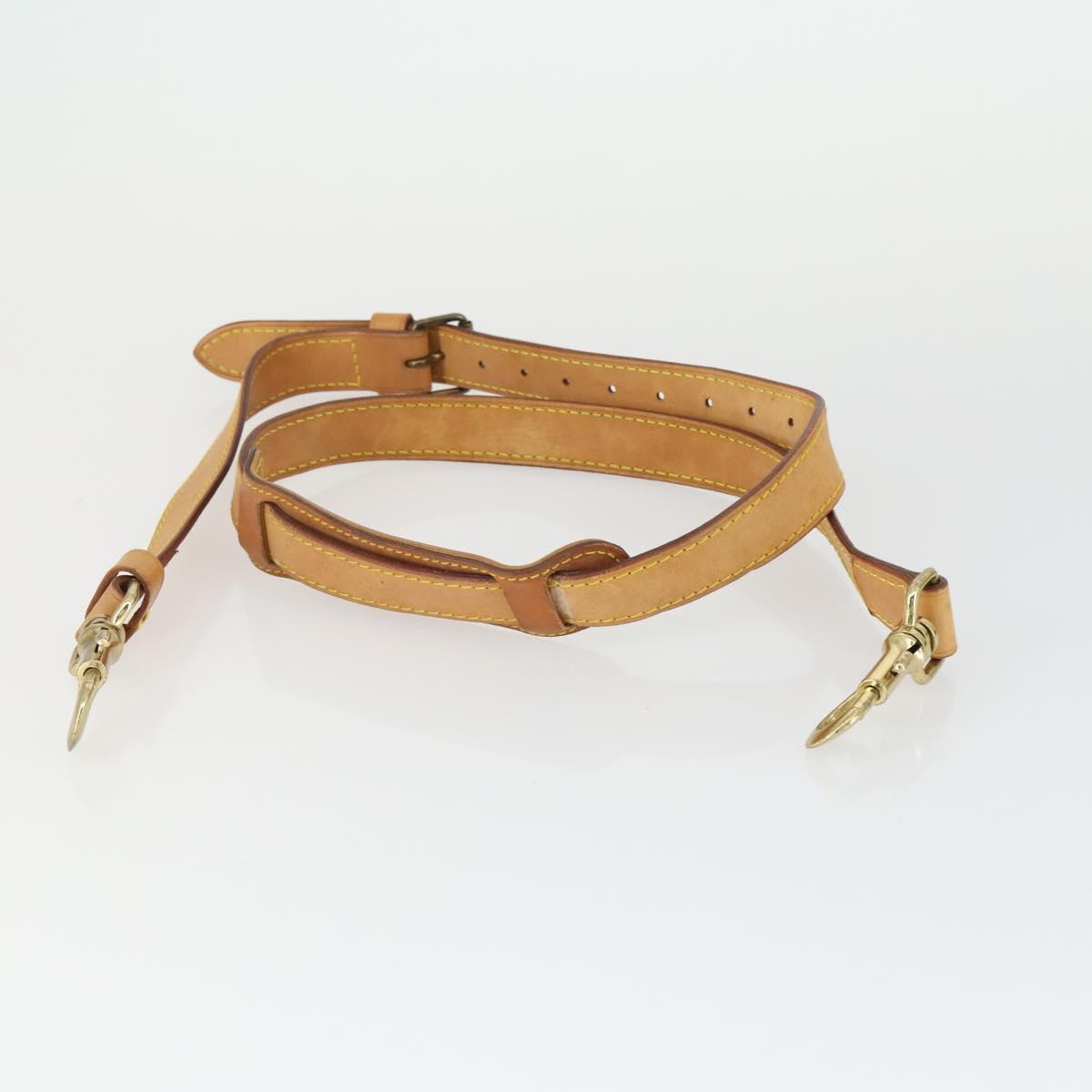 LOUIS VUITTON Shoulder Strap Leather 3 Set Beige LV Auth ep12964