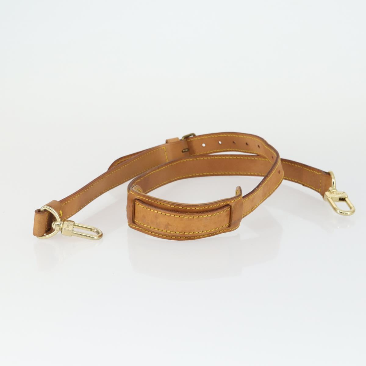 LOUIS VUITTON Shoulder Strap Leather 3 Set Beige LV Auth ep12964