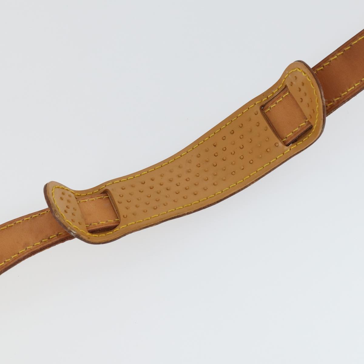 LOUIS VUITTON Shoulder Strap Leather 3 Set Beige LV Auth ep12964