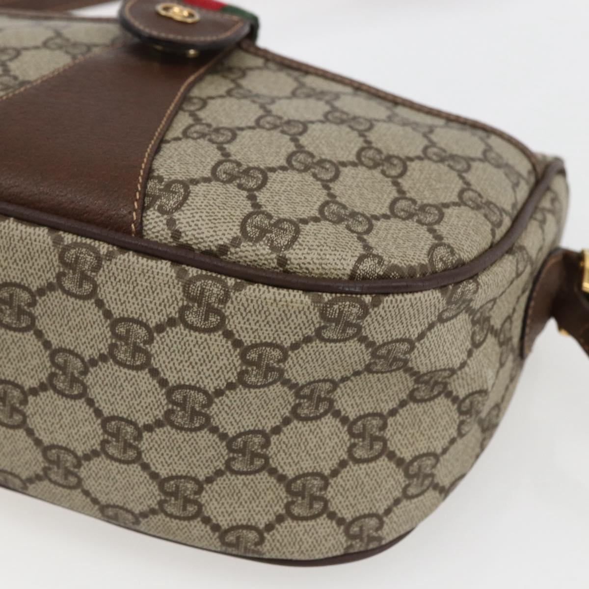 GUCCI GG Supreme Web Sherry Line Bag PVC Outlet Beige 001 123 6177 Auth ep12974