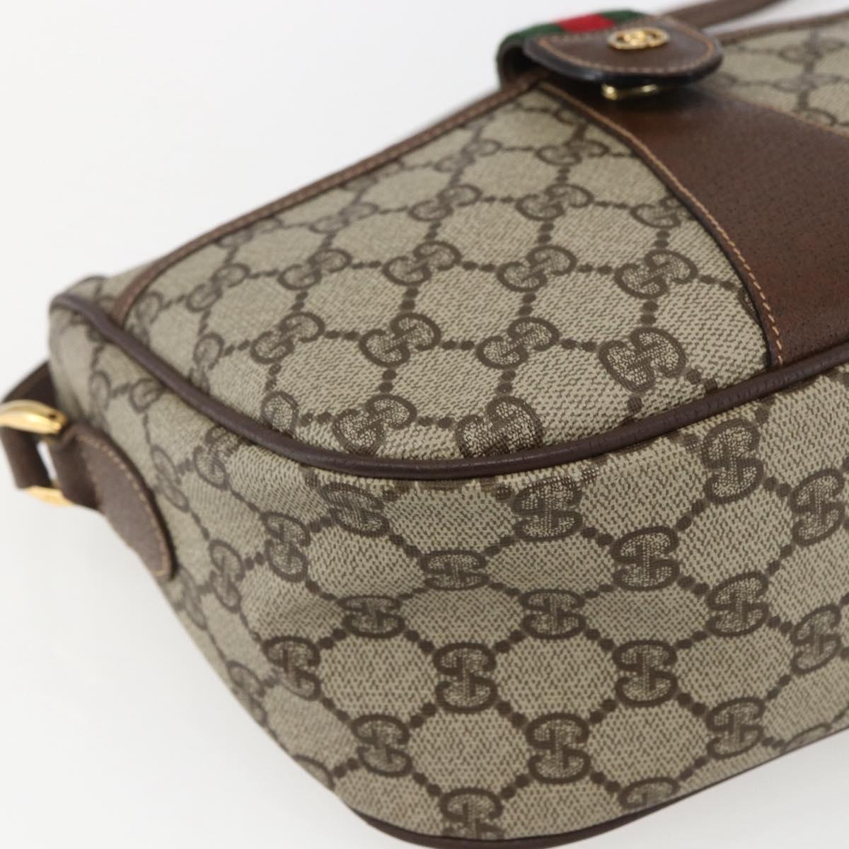 GUCCI GG Supreme Web Sherry Line Bag PVC Outlet Beige 001 123 6177 Auth ep12974