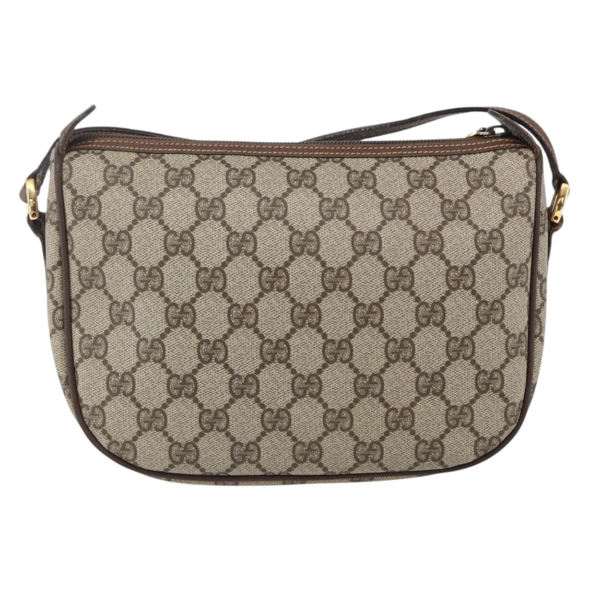 GUCCI GG Supreme Web Sherry Line Bag PVC Outlet Beige 001 123 6177 Auth ep12974