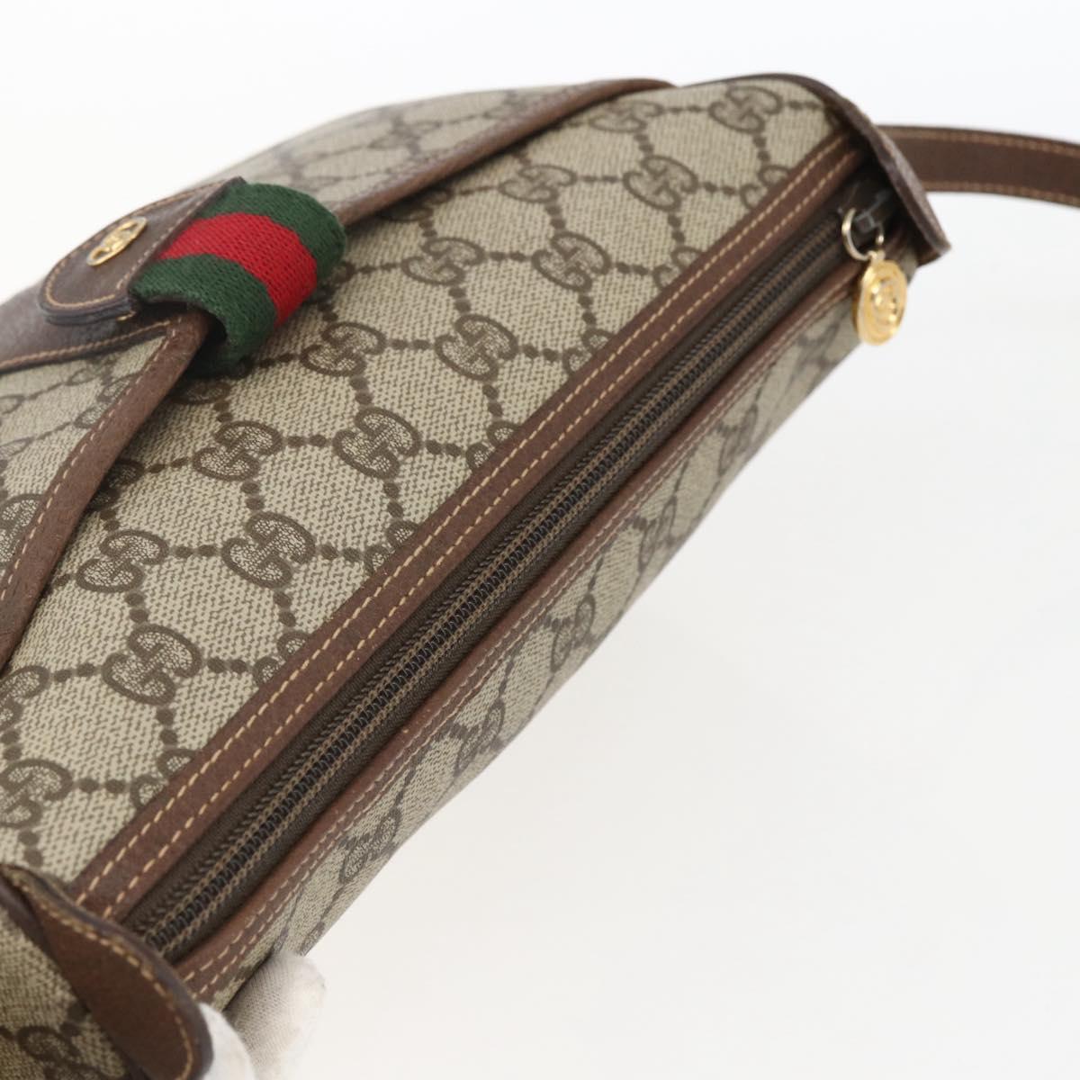 GUCCI GG Supreme Web Sherry Line Bag PVC Outlet Beige 001 123 6177 Auth ep12974