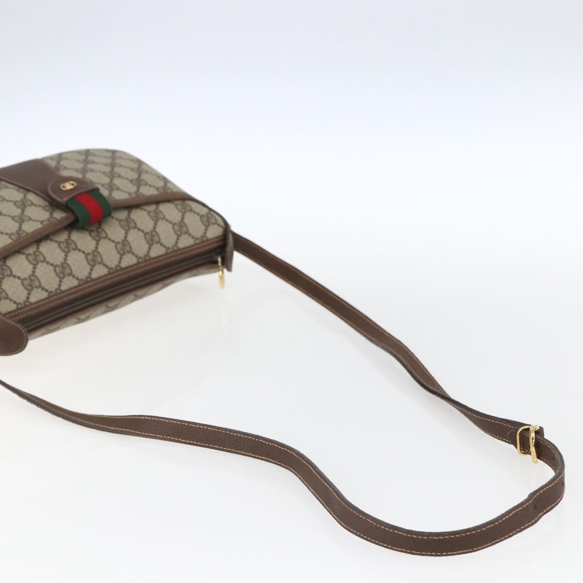 GUCCI GG Supreme Web Sherry Line Bag PVC Outlet Beige 001 123 6177 Auth ep12974