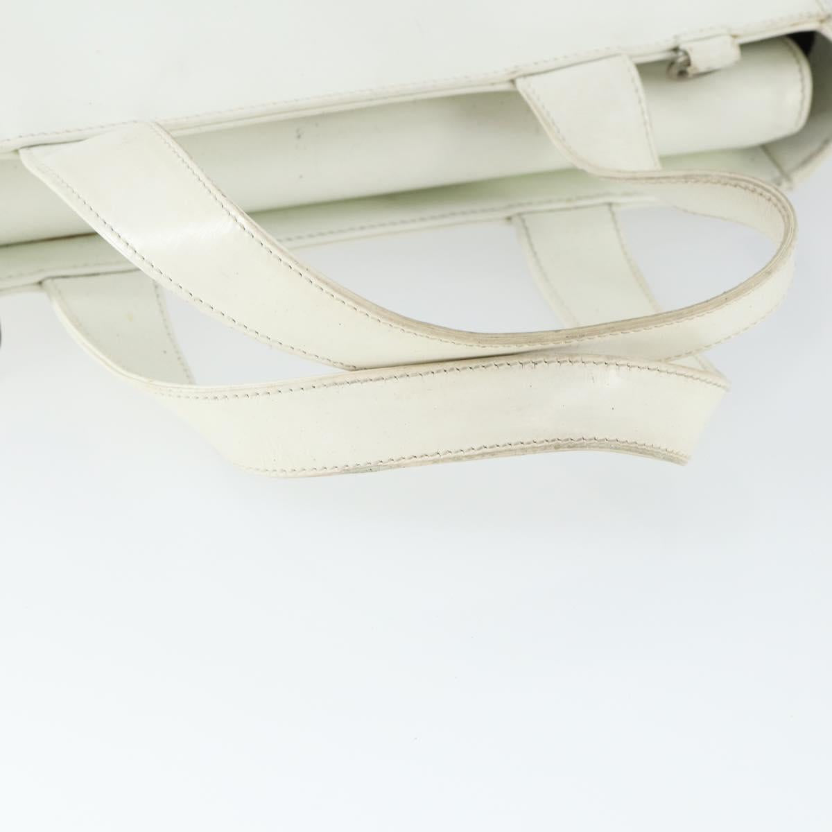 GUCCI Hand Bag Patent leather White Auth ep12976