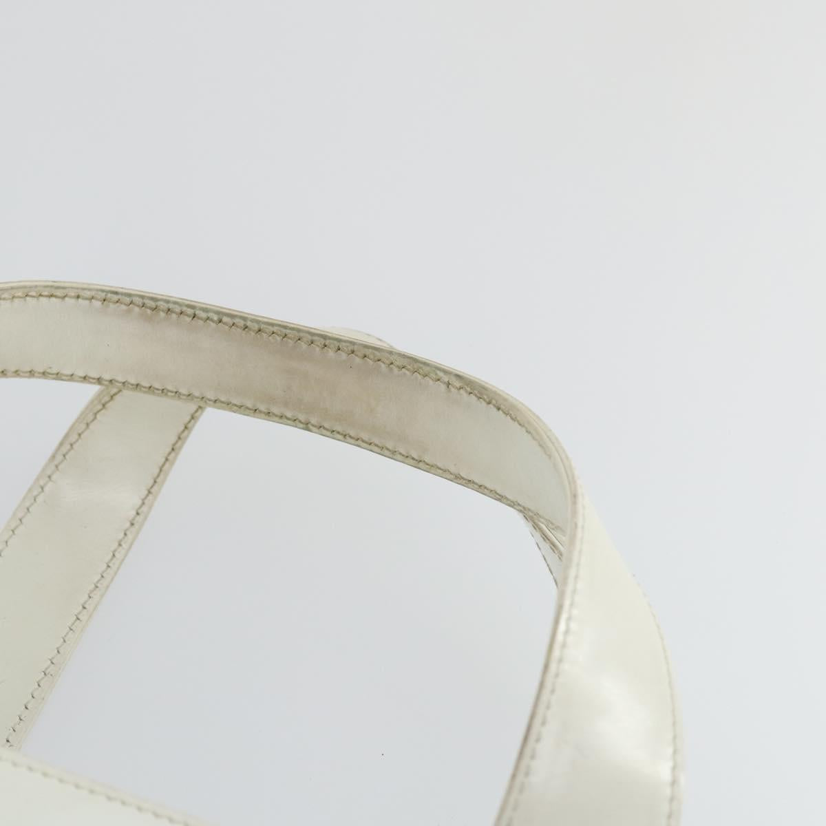 GUCCI Hand Bag Patent leather White Auth ep12976