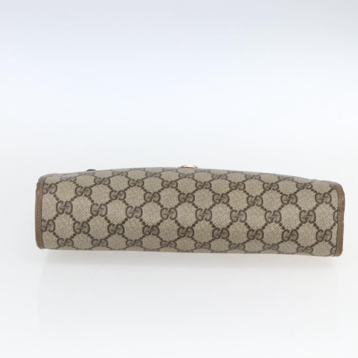 GUCCI GG Supreme Clutch Bag PVC Beige Gold 97 01 037 Auth ep12977