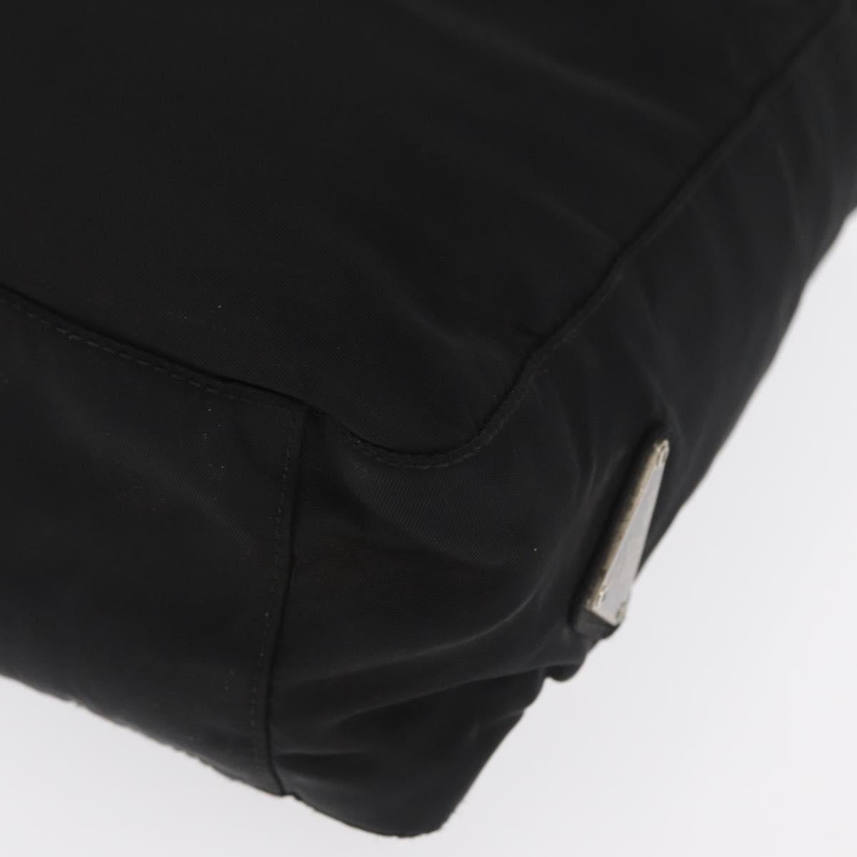 PRADA Tote Bag Nylon Black Silver Auth ep12992