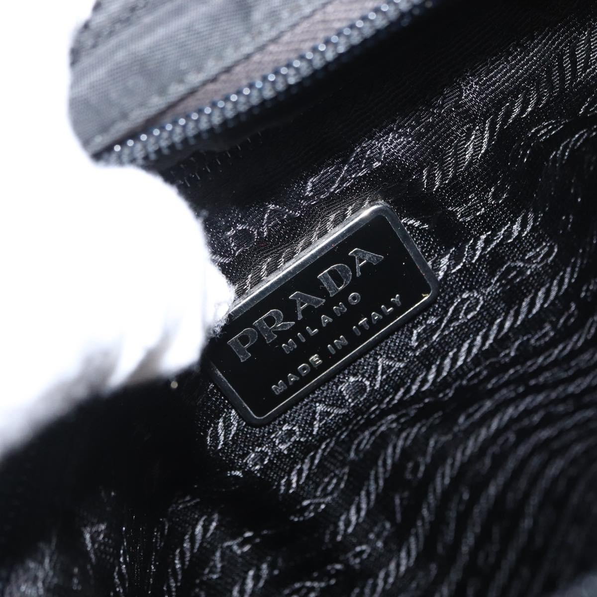 PRADA Tote Bag Nylon Black Silver Auth ep12992