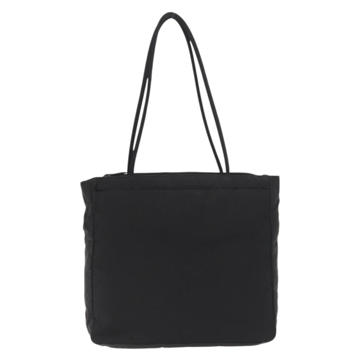 PRADA Tote Bag Nylon Black Silver Auth ep12992